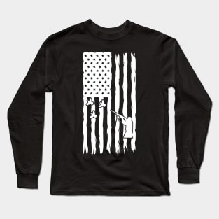 Quail Hunter Quail American Flag Long Sleeve T-Shirt